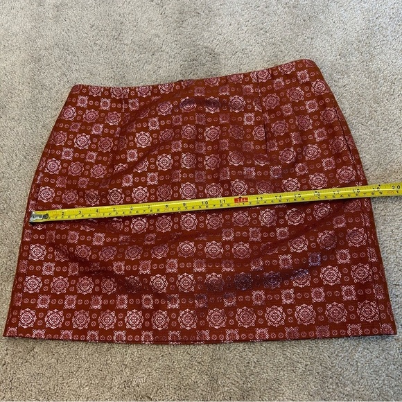 J. CREW COLLECTION Pink Copper Metallic Silk Brocade Mini Skirt Sz 4 NWOT - Picture 10 of 12